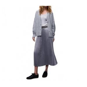 NEW SUMMUM pleated lame skirt in mist